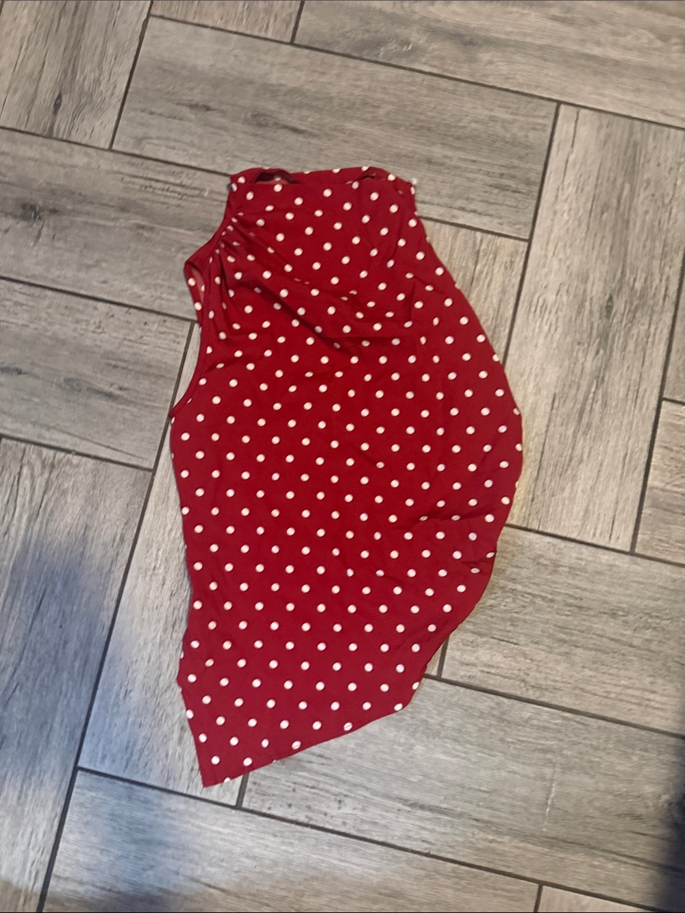 Polka Dot Red Asymmetric Women’s Skirt